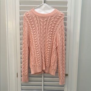 Light Pink Cable Knit Sweater
